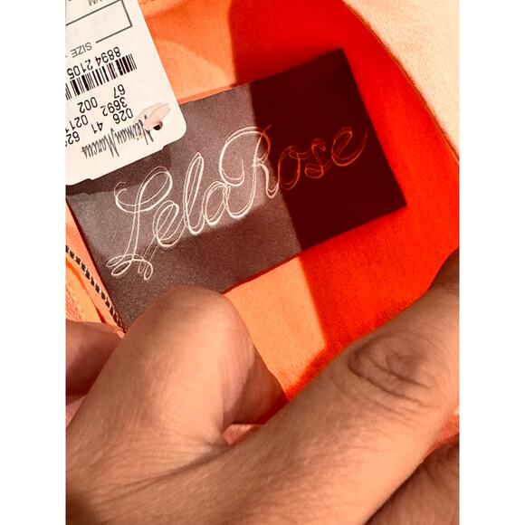 Lela Rose Grace Full-Skirt Fringe-Trim Dress in peach Blush size 2 / XS - Picture 11 of 13